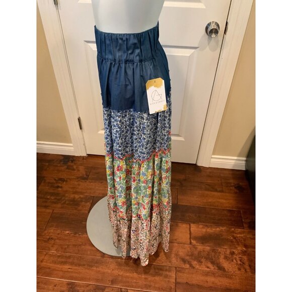 Loretta Caponi Multicolor Floral Tiered Ruffle Maxi Skirt, Size XS - Picture 4 of 7